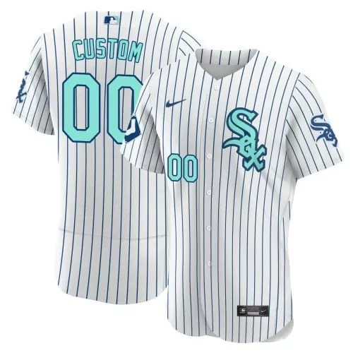 Custom 00 Chicago White Sox 2023 White Blue Stitched Vapor Jersey | Fan Gear | For Men, Women & Youth