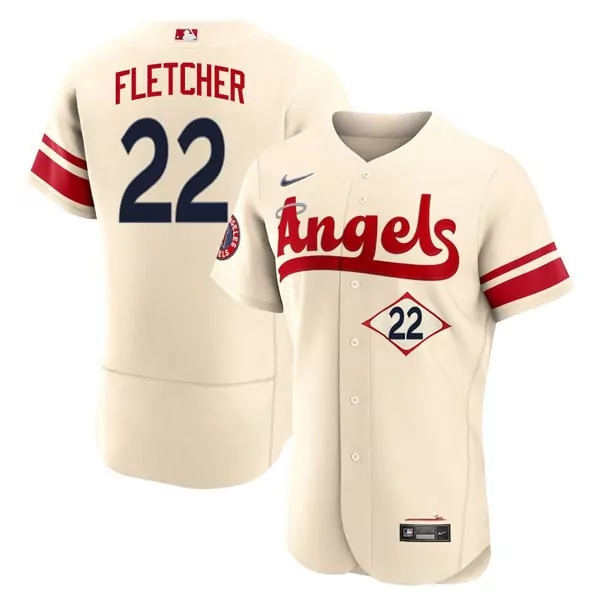 Fletcher 22 Los Angeles Angels 2023 Men's All Stitched Vapor Jersey | Cream | Perfect Fan Gear | For Men, Women & Youth