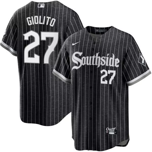 Giolito 27 Chicago White Sox 2023 Black Stitched Vapor Jersey | Stylish Fan Gear | For Men, Women & Youth