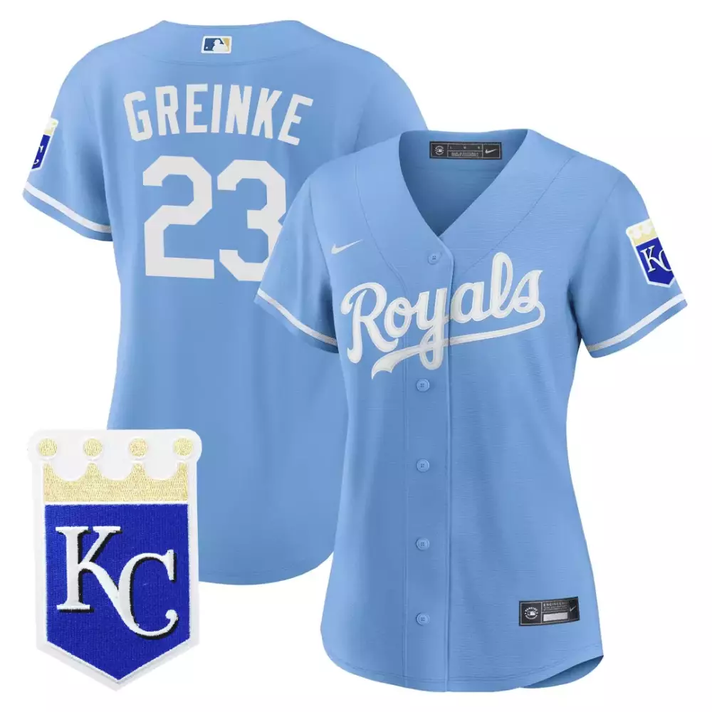 India 6 Kansas City Royals Vapor Jersey | Light Blue | Embroidered Sluggerrr Patch 2023 | For Men, Women & Youth