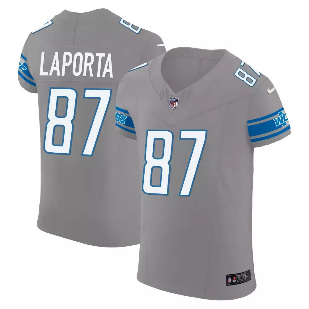 Laporta Detroit Lions 2023 Gray Vapor Jersey | Motor City Edition | Stitched Fan Gear for Men, Women & Youth