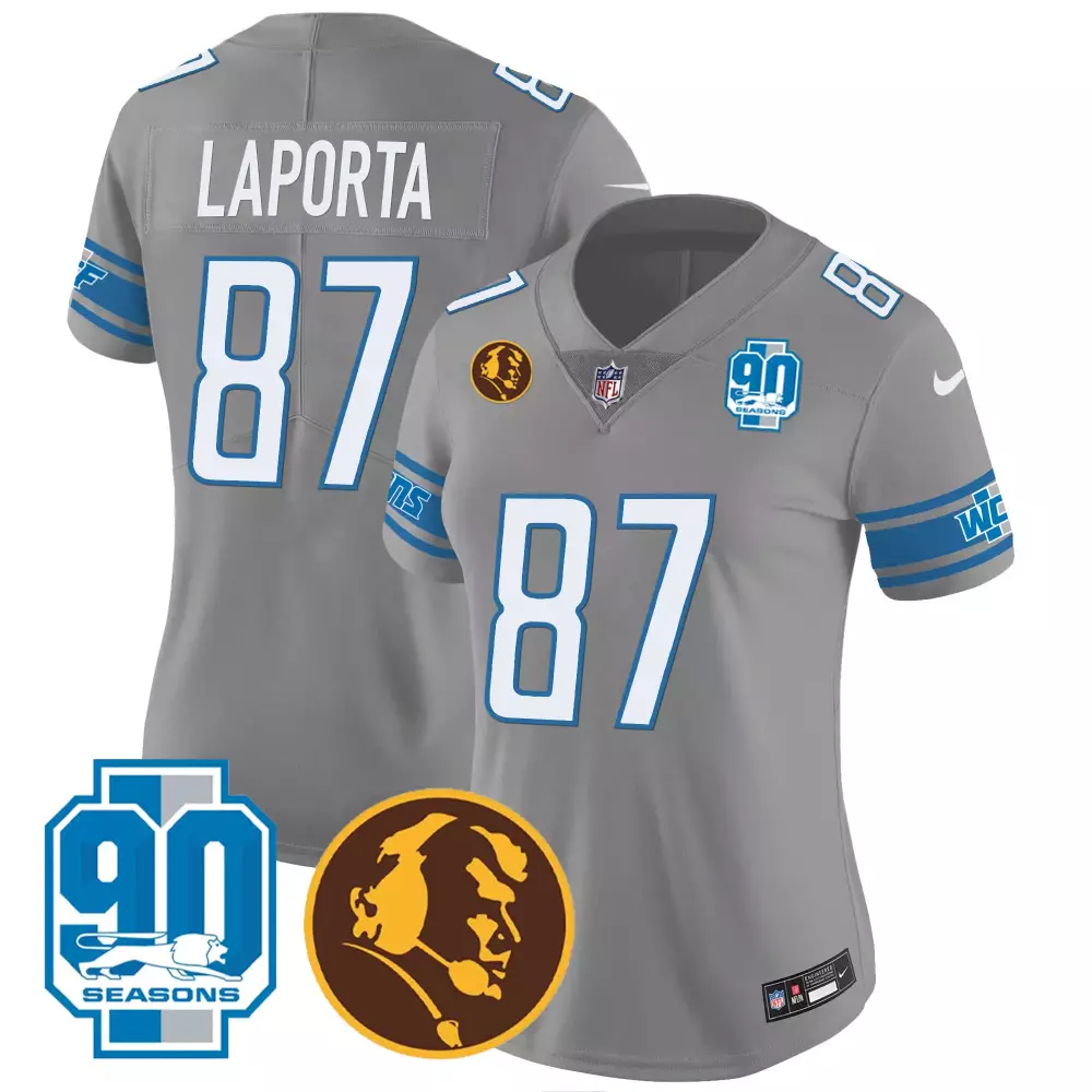 Laporta Detroit Lions 2023 Stitched Vapor Jersey | Gray Champions Edition | Limited Edition Fan Gear | For Women