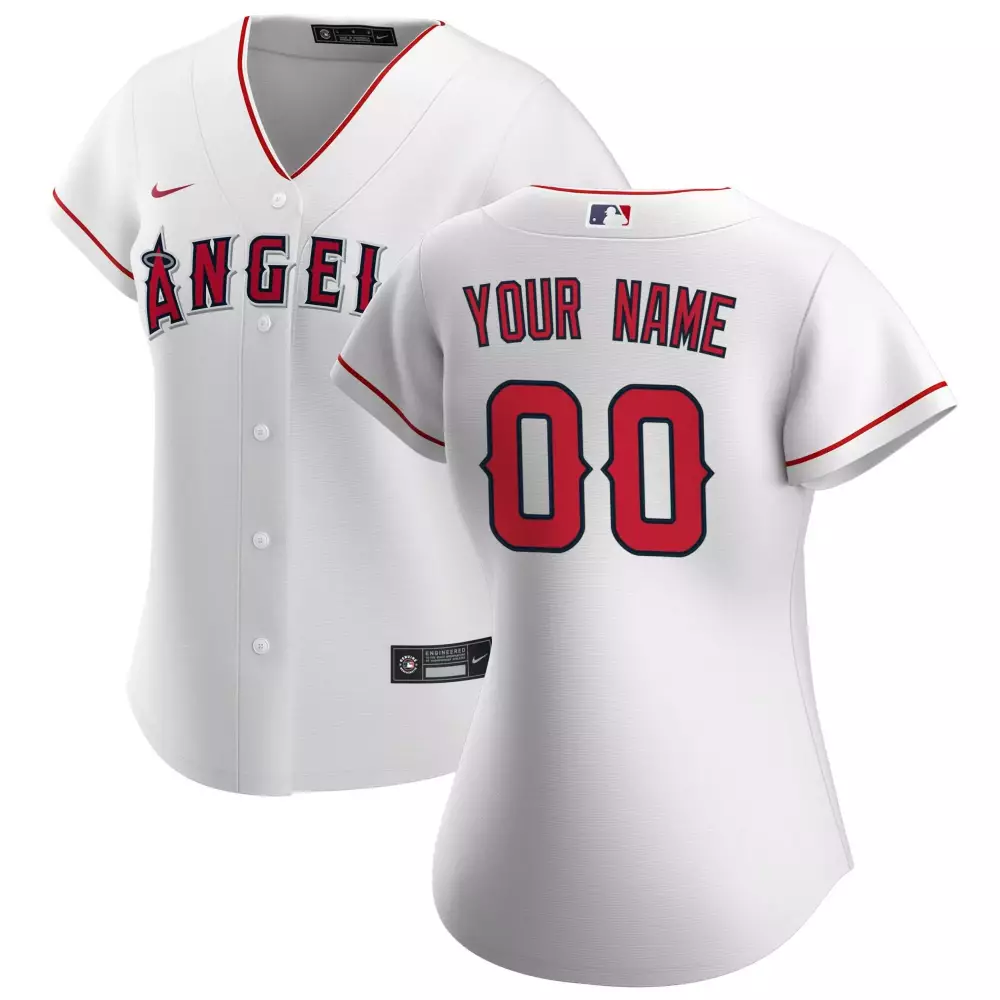 Los Angeles Angels Women's Custom White Vapor Jersey 2023 | All Stitched | Fan Gear for Women