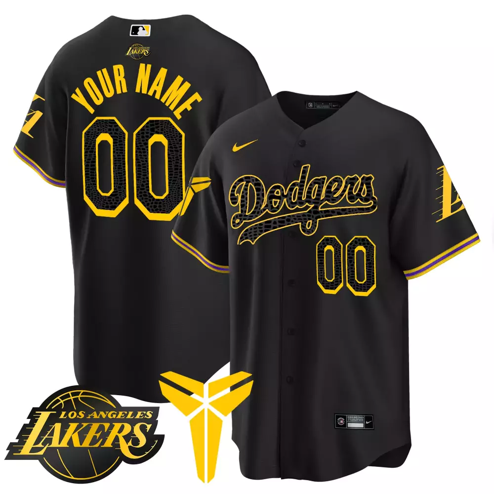 Los Angeles Lakers Custom Black Dodgers All Stitched Vapor Jersey 2023 Men’s | For Men, Women & You
