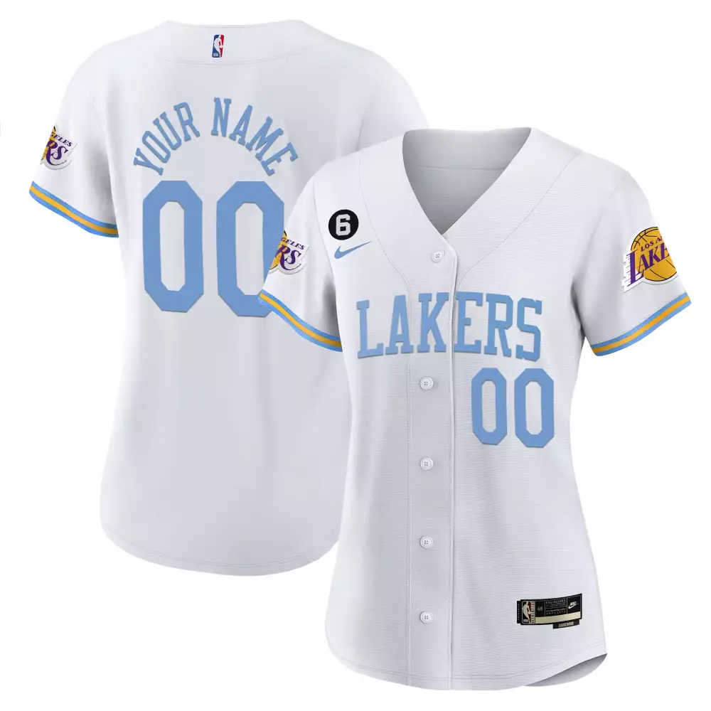 Los Angeles Lakers Women's Custom 00 Dodgers White All Stitched Vapor Jersey | Limited Edition Fan Gear | For Men, Women & Youth