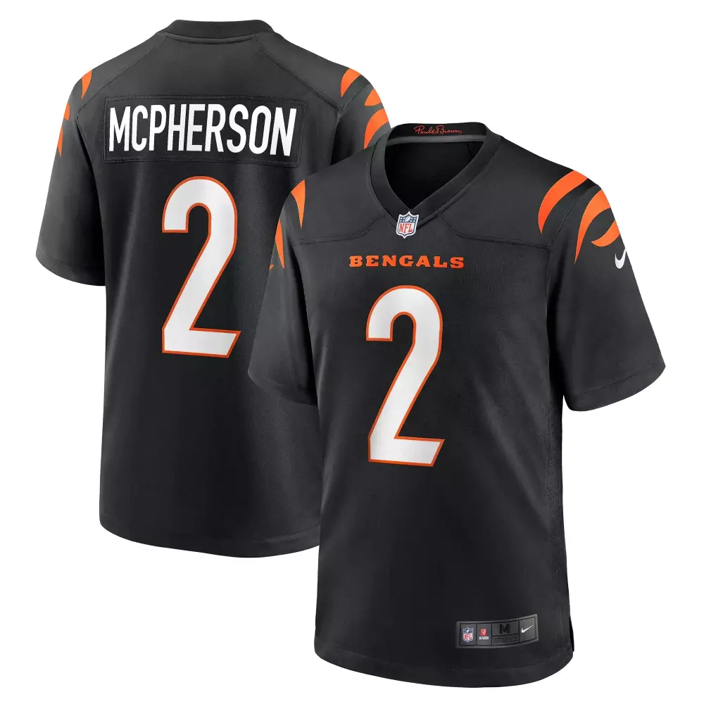McPherson 2 Cincinnati Bengals 2022 Men's All Stitched Vapor Jersey | Black | Limited Edition Fan Gear | For Men, Women & Youth