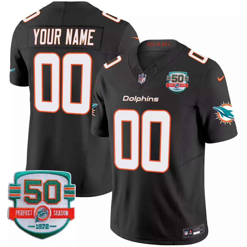 Miami Dolphins Black All Stitched Vapor Jersey | 2022 00 Perfect Season Edition | Stylish Fan Gear for All