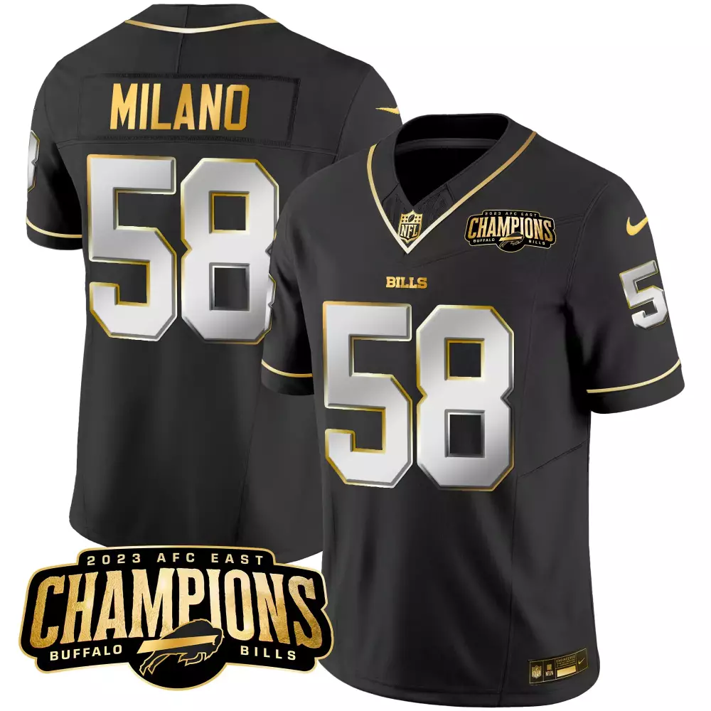 Milano 58 Buffalo Bills 2023 Stitched Vapor Jersey | Male Champions Edition Black | Limited Edition Fan Gear | For Men, Women & Youth