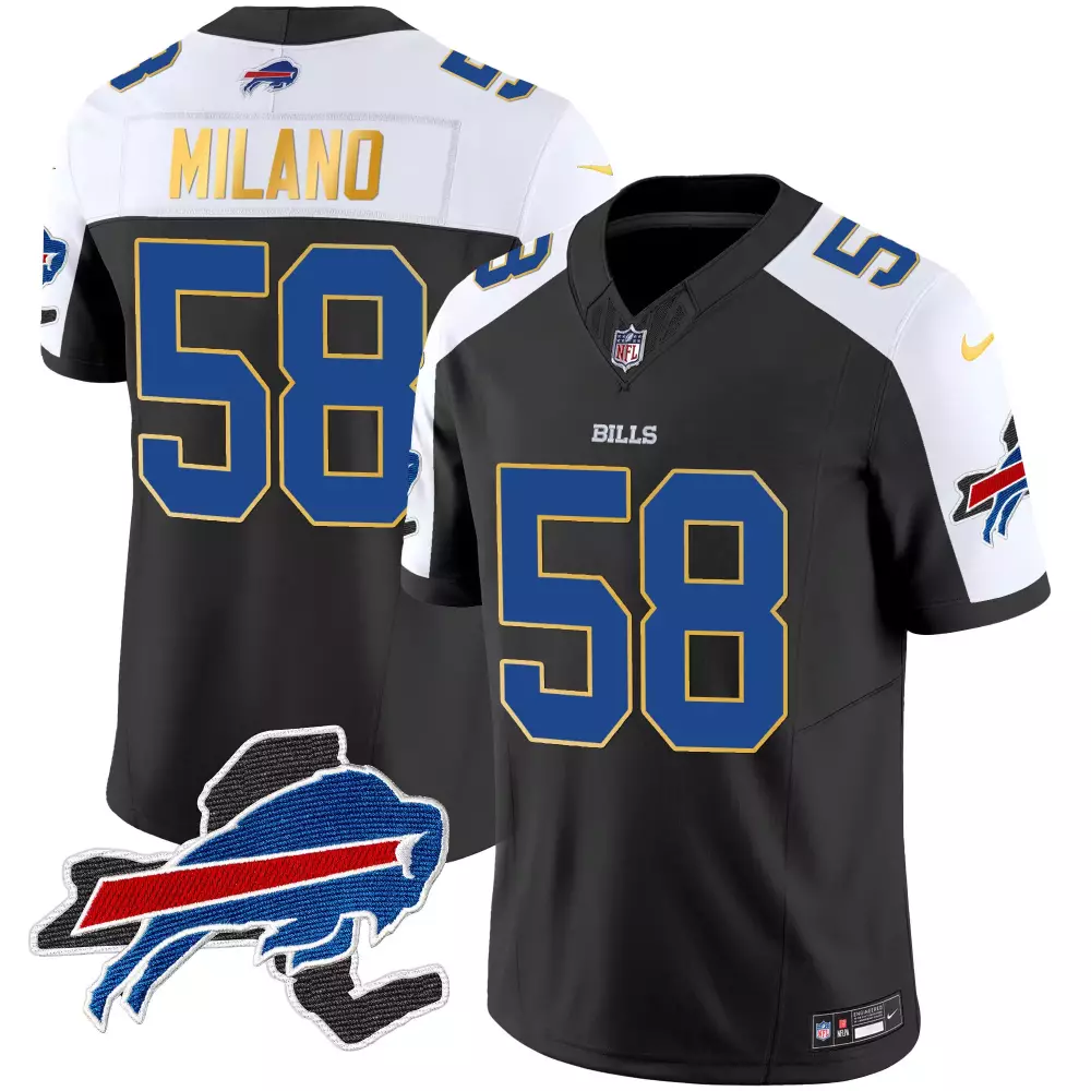 Milano 58 Buffalo Bills 2023 Stitched Vapor Jersey | White Vapor Limited with Patch | Fan Gear for Men, Women & Youth