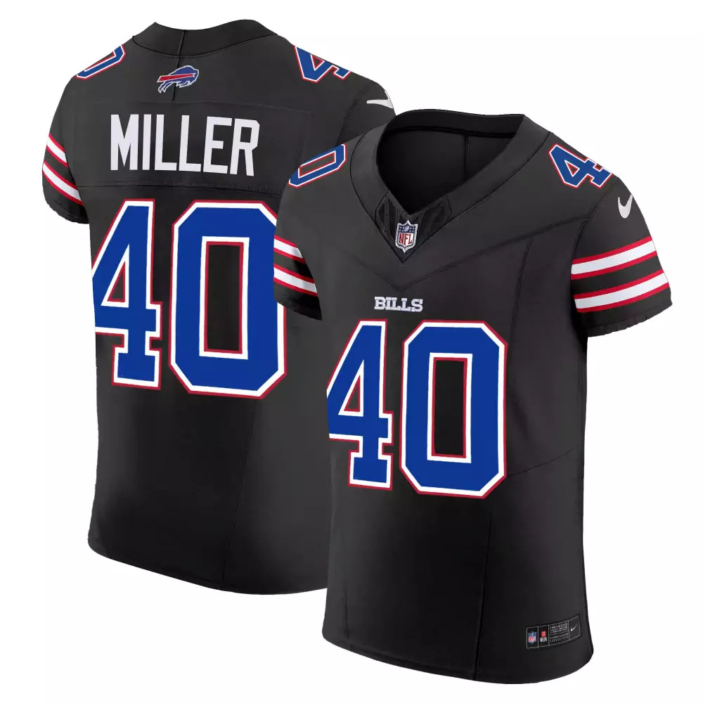 Miller 40 Buffalo Bills 2022 Men's All Stitched Vapor Jersey | Black Edition | Fan Gear for Game Day | For Men, Women & Youth