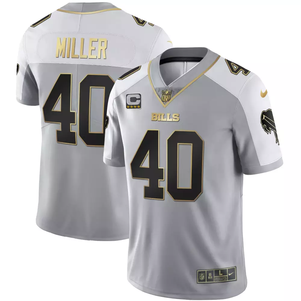 Miller 40 Buffalo Bills 2022 Men's All Stitched Vapor Jersey | Gray Limited Edition | Fan Gear for Game Day | For Men, Women & Youth