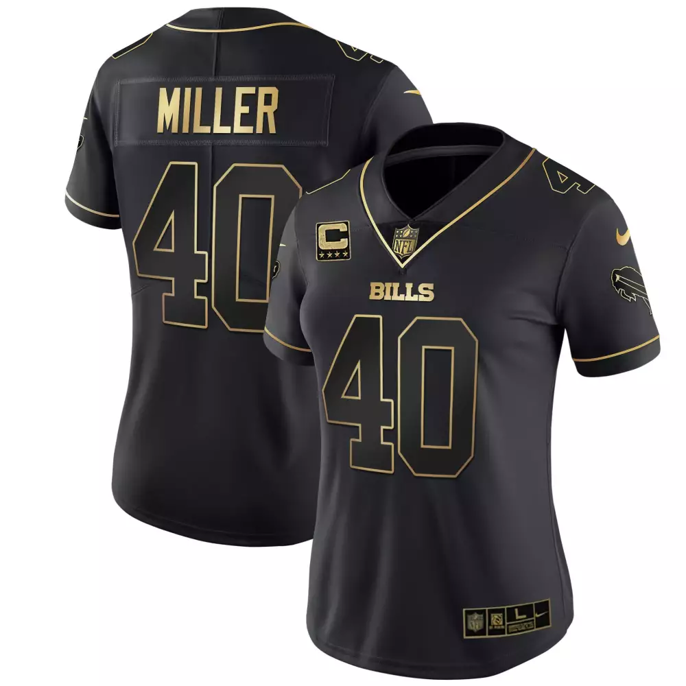 Miller 40 Buffalo Bills 2022 Women's Stitched Vapor Jersey | Black Edition | Stylish Fan Gear | For Women & Youth