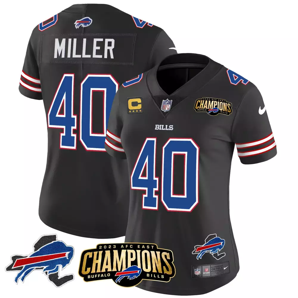 Miller 40 Buffalo Bills 2023 Women's Champions Edition Stitched Vapor Jersey | Fan Gear for Men, Women & Youth