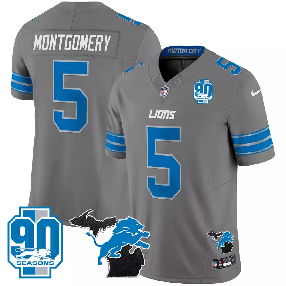 Montgomery 5 Detroit Lions 2023 Stitched Vapor Jersey | Motor City Edition | Limited Edition Fan Gear | For Men, Women & Youth