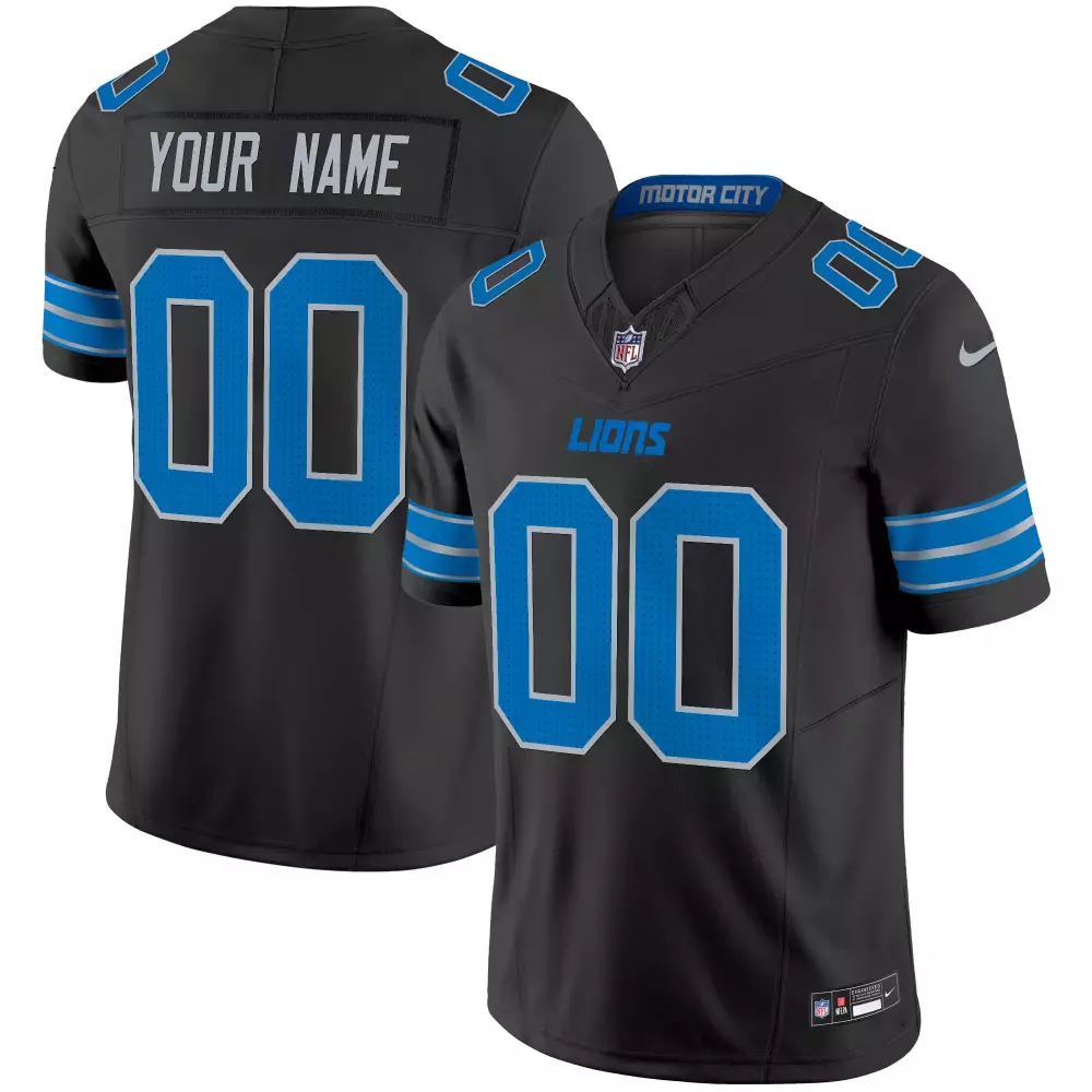 Motor City Lions Custom Black All Stitched Vapor Jersey | 2023 | Fan Gear for Men, Women & Youth