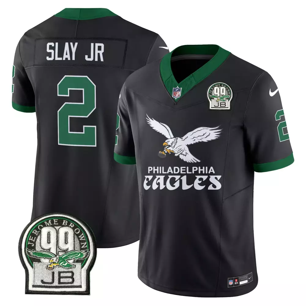 Slay Jr. 2 Philadelphia Eagles Black Stitched Jersey 2023 | Limited Edition NFL Fan Gear | For Men, Women & Youth