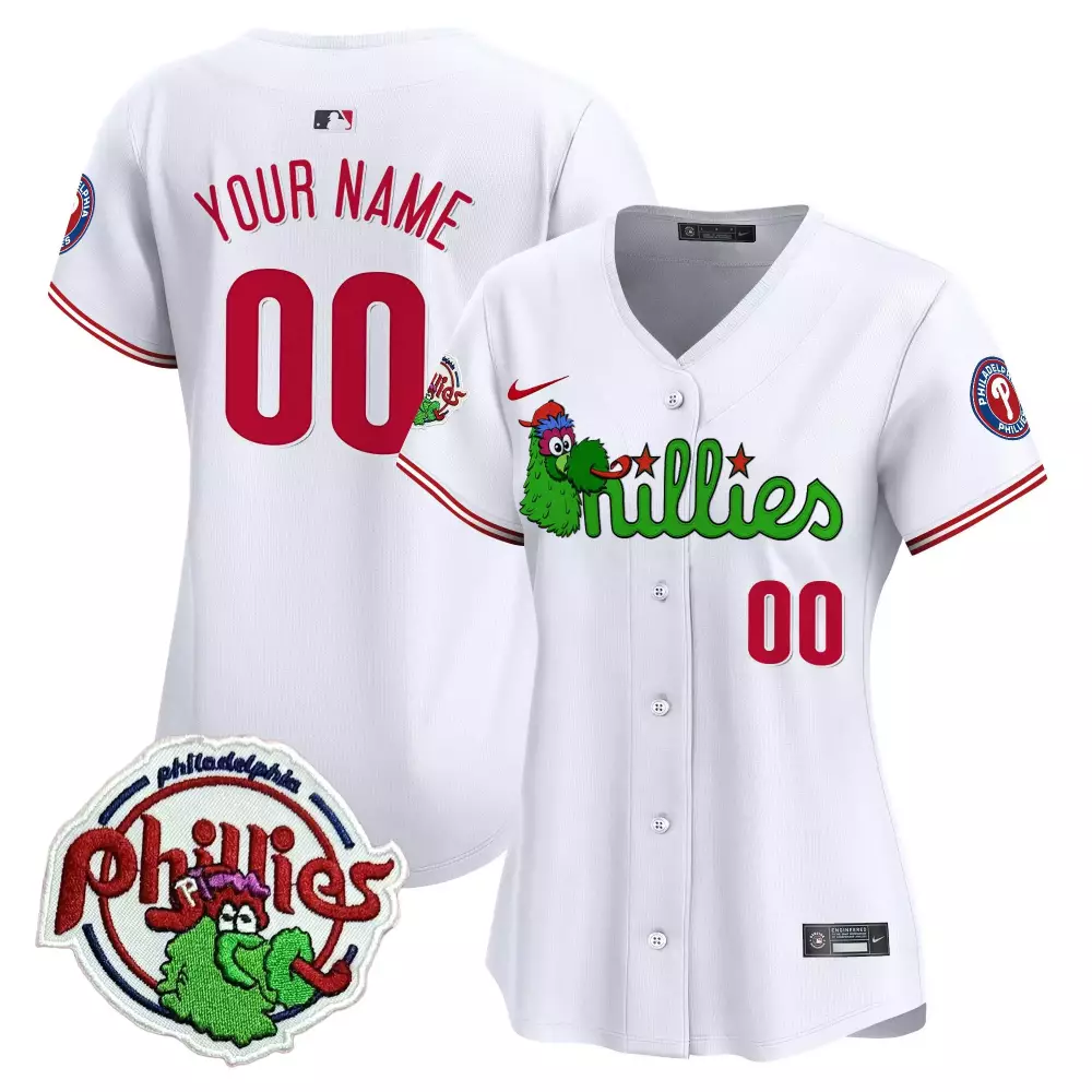 2023 Philadelphia Phillies Women's Stitched Vapor Jersey | Custom 00 White | Replica Fan Gear for Game Day | For Men, Women & Youth