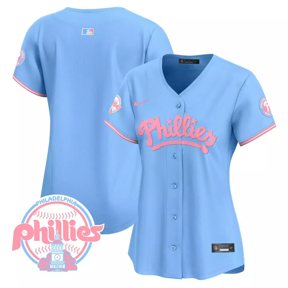 2023 Philadelphia Phillies Women's Stitched Vapor Jersey | Light Blue | Limited Edition Fan Gear for Game Day | For Men, Women & Youth