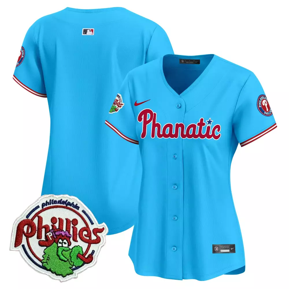 2023 Philadelphia Phillies Women's Stitched Vapor Jersey | Phanatic Blue Edition | Unique Fan Gear | For Men, Women & Youth