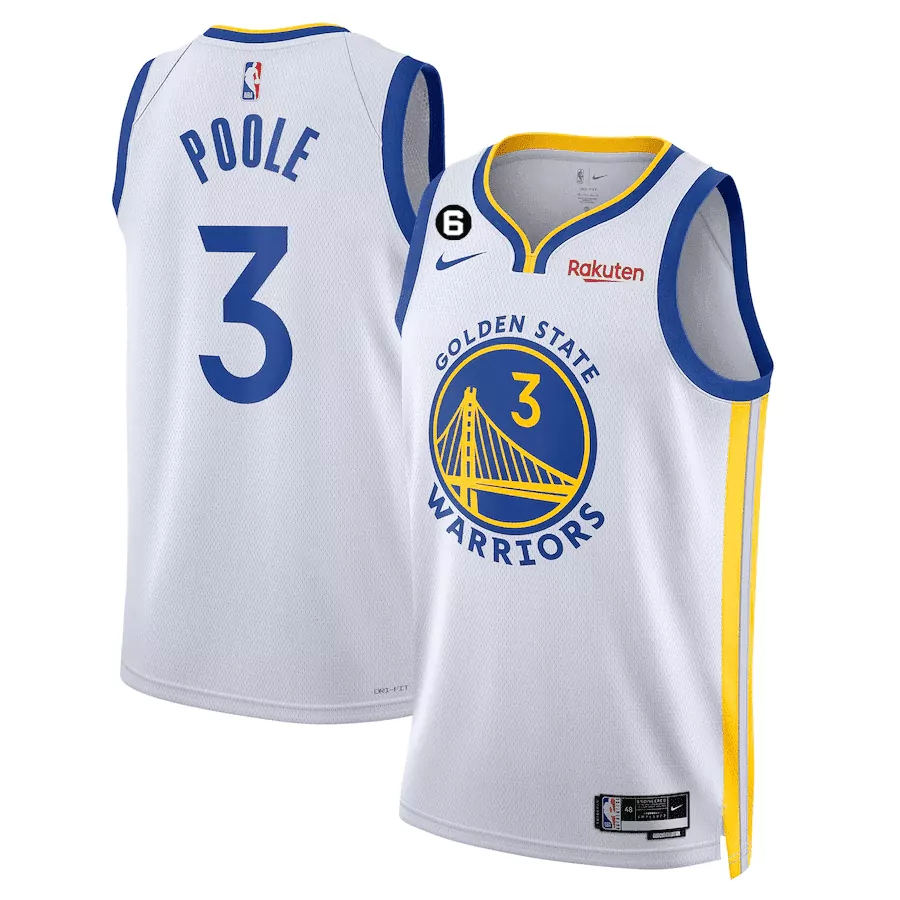 Poole 3 Golden State Warriors 2023 Stitched Vapor Jersey | White Edition with Patch | Limited Edition Fan Gear | For Men, Women & Youth