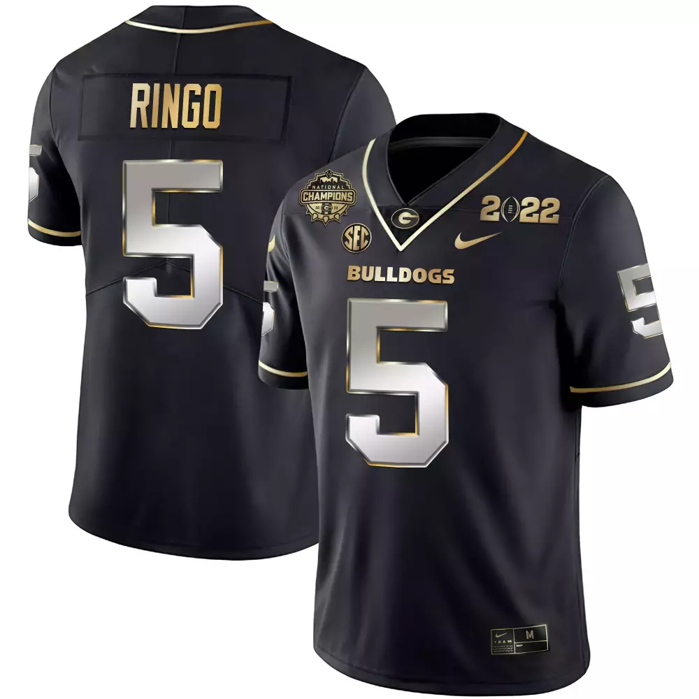 Ringo 5 Georgia Bulldogs 2022 Men's Black Vapor Jersey | All Stitched Style | For Men, Women & Youth