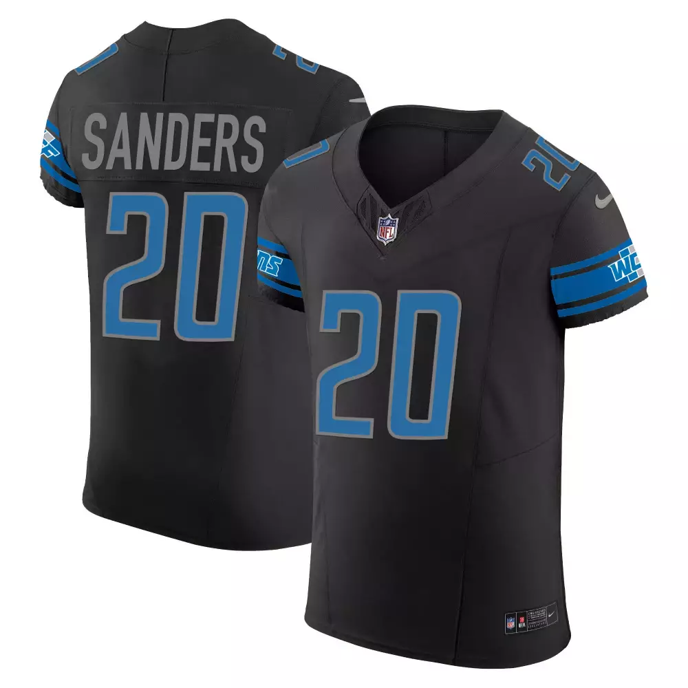 Sanders Detroit Lions 2023 Stitched Vapor Jersey | Black Edition | Limited Edition Fan Gear | For Men, Women & Youth