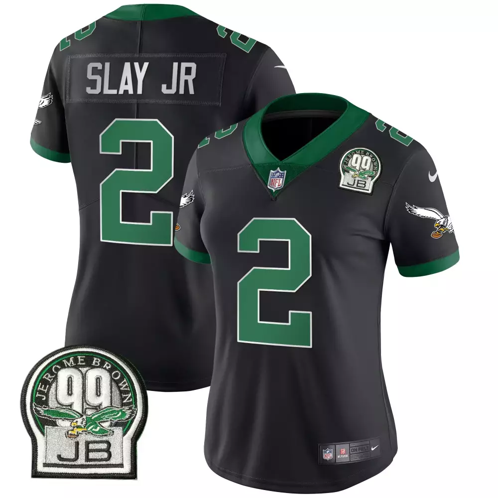 Slay Jr. Philadelphia Eagles 2023 Women's Black JB Patch Vapor Jersey | All Stitched Style | Fan Gear for Game Day | For Men, Women & Youth