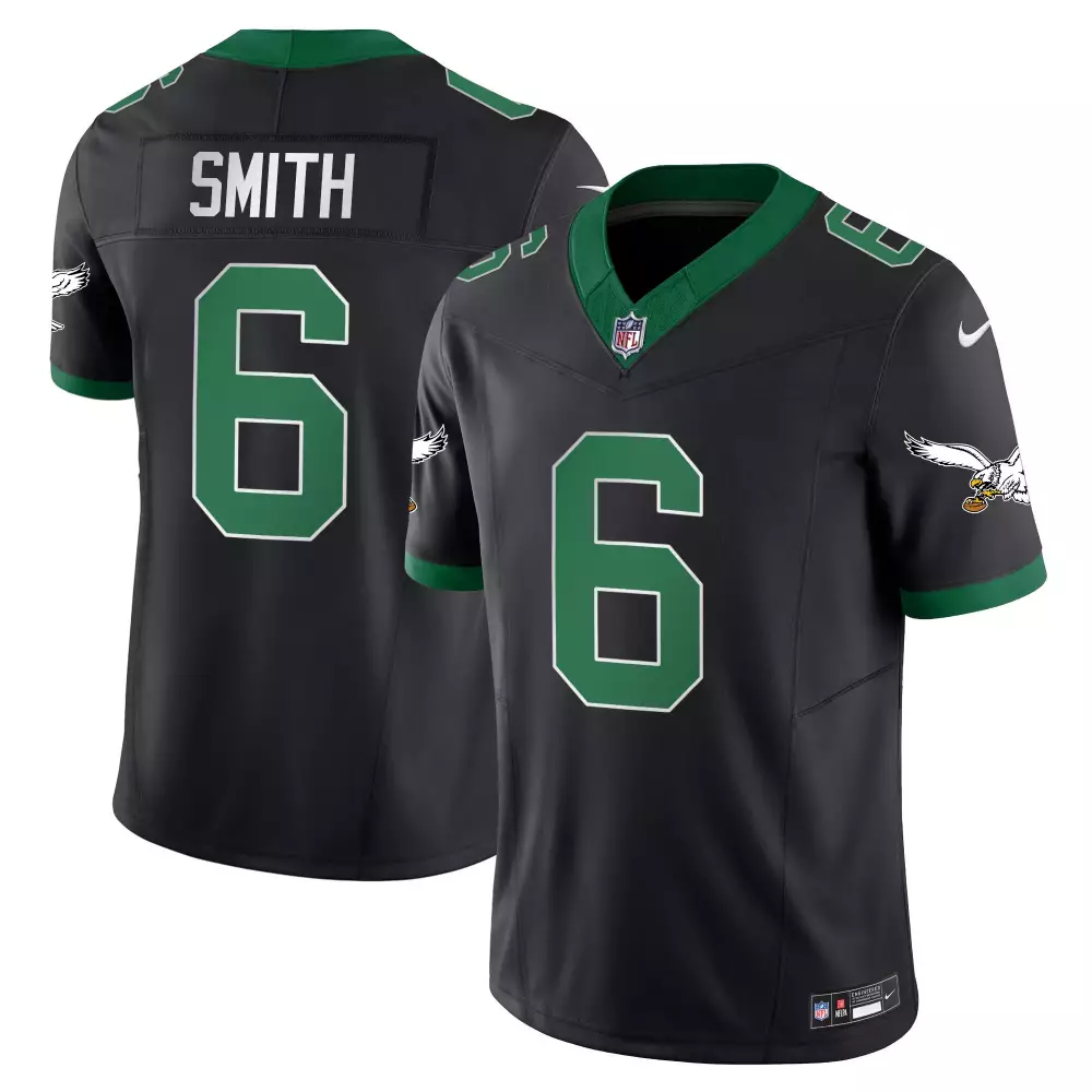 Smith 6 Philadelphia Eagles 2023 Black Edition Jersey | All Stitched Vapor Fan Gear | For Men, Women & Youth