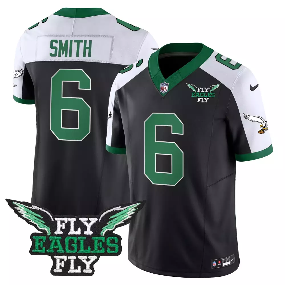 Smith 6 Philadelphia Eagles 2023 Vapor Jersey | Black Fly Eagles Fly Edition 2 | Stitched Fan Gear for Men, Women & Youth