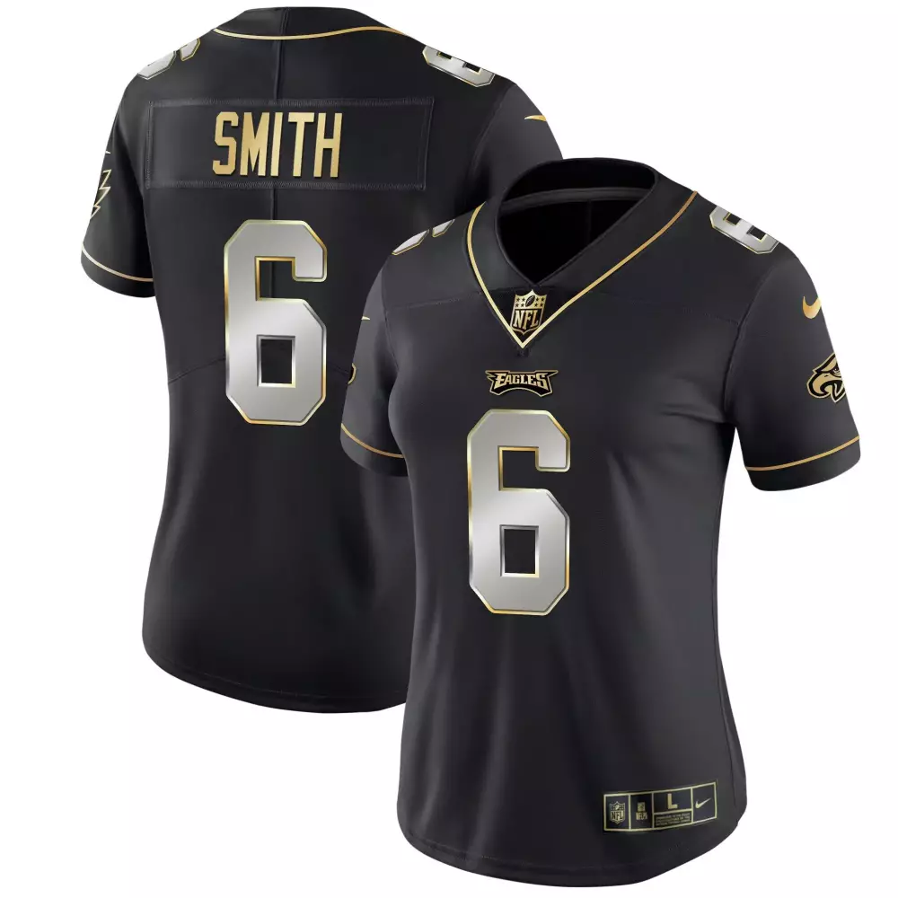 Smith 6 Philadelphia Eagles 2023 Women's Stitched Vapor Jersey | Black Edition | Replica Fan Gear | For Men, Women & Youth