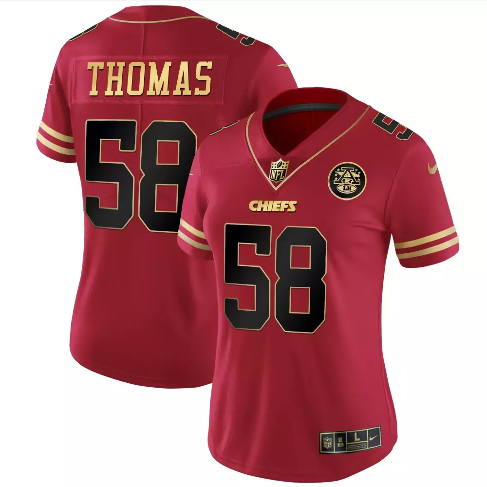 Thomas 58 Kansas City Chiefs 2023 Women's Stitched Vapor Jersey | Red | Game Day Outfit | For Men, Women & Youth