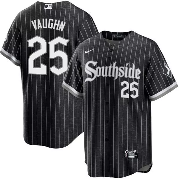 Vaughn 25 Chicago White Sox 2023 Stitched Vapor Jersey | Black Pinstripe | Limited Edition Fan Gear for Men, Women & Youth