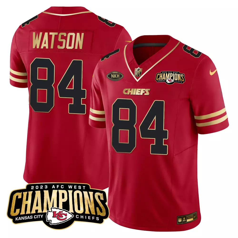 Watson 84 Kansas City Chiefs 2023 Men's All Stitched Vapor Jersey | Red Champions Edition | For Men, Women & Youth