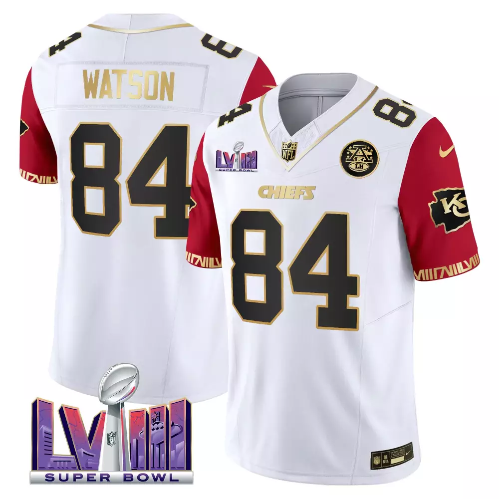 Watson Kansas City Chiefs 2023 Vapor Jersey | Back 2 Back Edition White | Stitched Fan Gear | For Men, Women & Youth