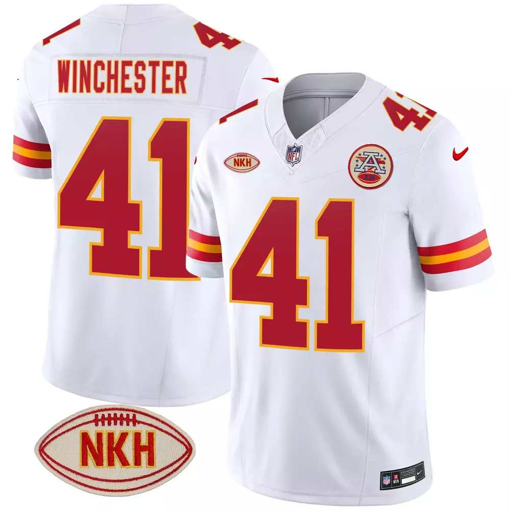 Winchester 41 Kansas City Chiefs 2023 White NKH Edition Jersey | Stitched Vapor Fan Gear | For Men, Women & Youth