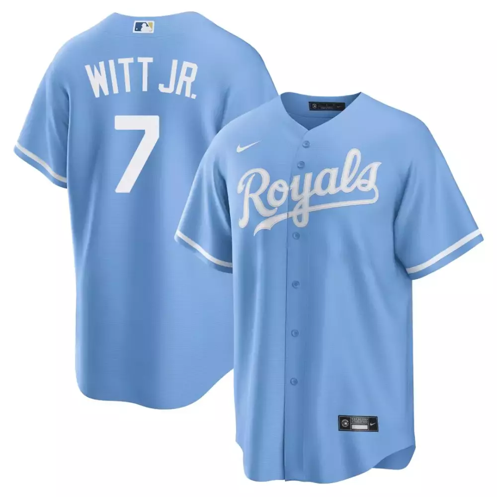 Witt Jr 7 Kansas City Royals 2023 Men's All Stitched Vapor Jersey | Light Blue Style | Fan Gear for Men | For Men