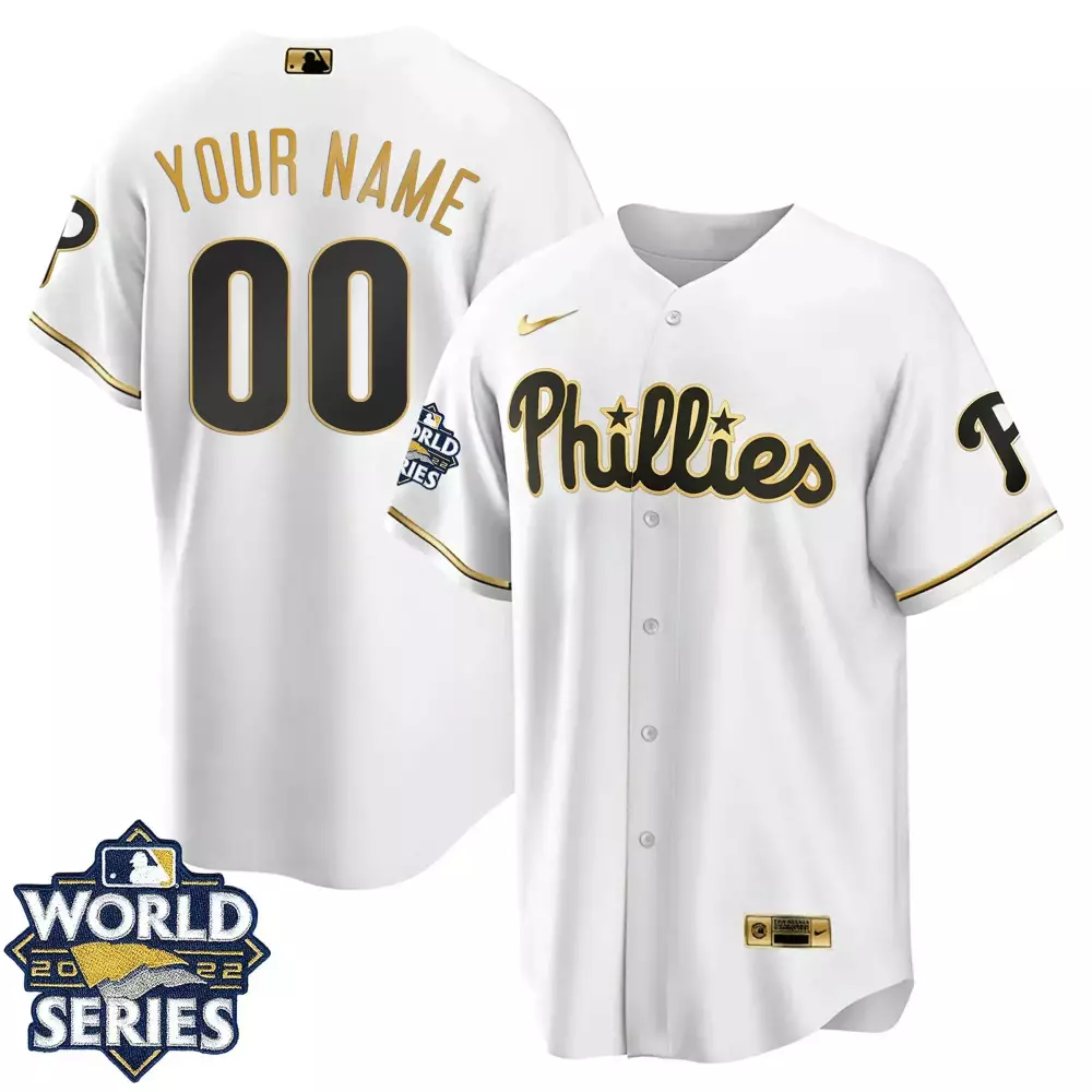 2022 Philadelphia Phillies All Stitched Vapor Jersey White World Series Edition | Limited Edition Fan Gear | For Men, Women & Youth