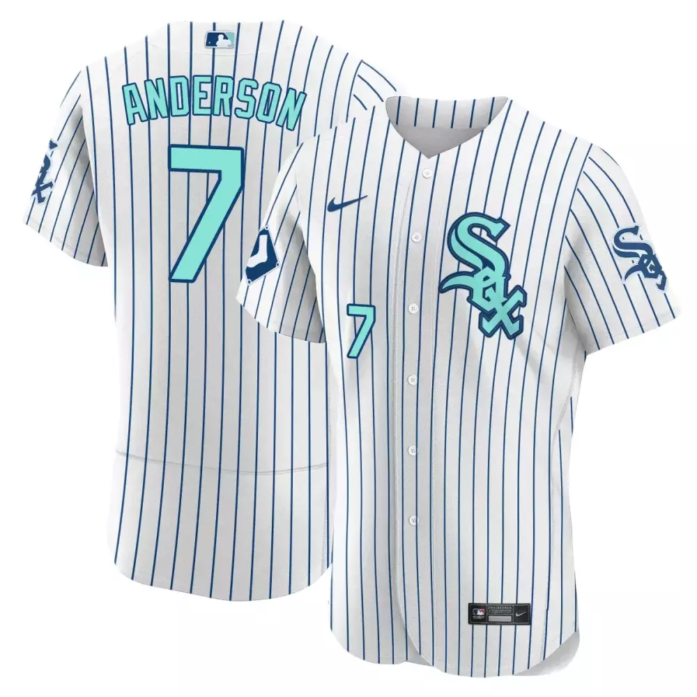 Anderson 7 Chicago White Sox 2023 Stitched Vapor Jersey | White & Light Blue | Replica Fan Gear for Game Day | For Men, Women & Youth