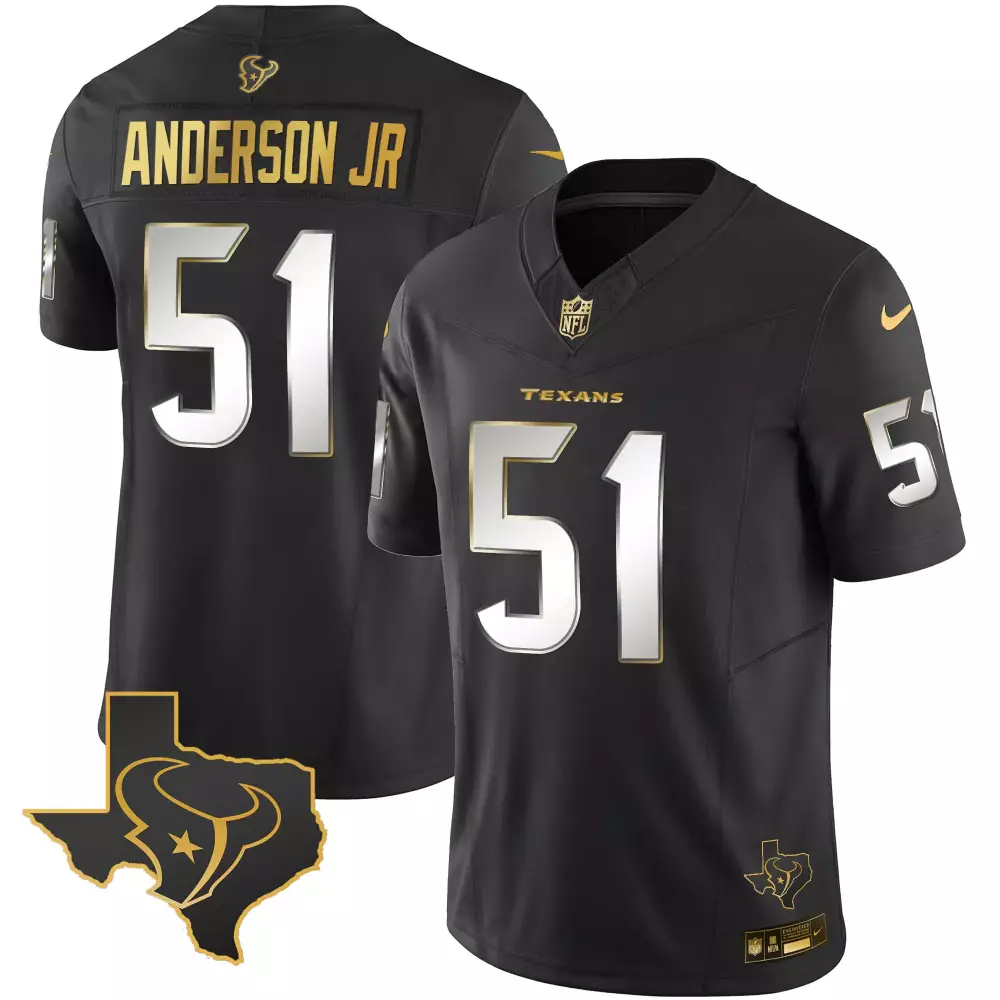 Anderson Jr. 51 Houston Texans 2023 Black Vapor Jersey | All Stitched Style | For Men, Women & Youth