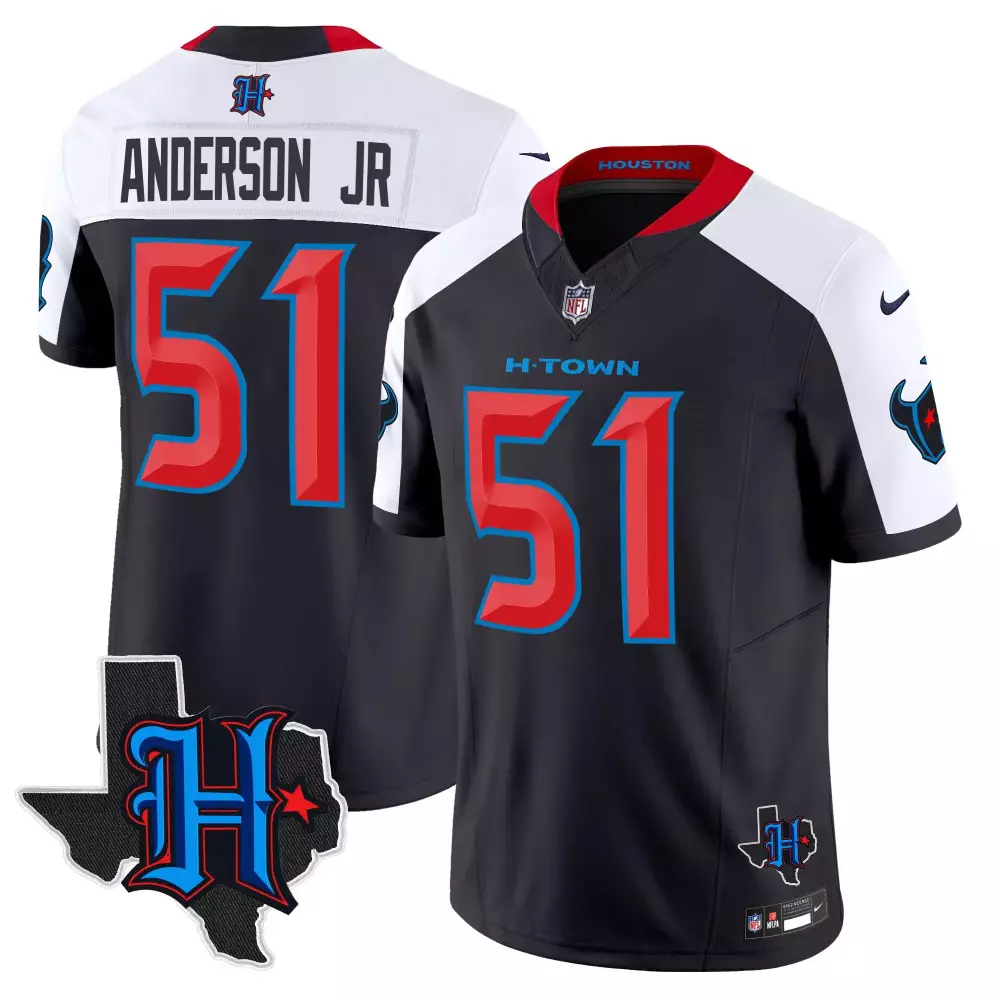 Anderson Jr. 51 Houston Texans 2023 H-Town Edition Vapor Jersey | All Stitched Style | For Men, Women & Youth