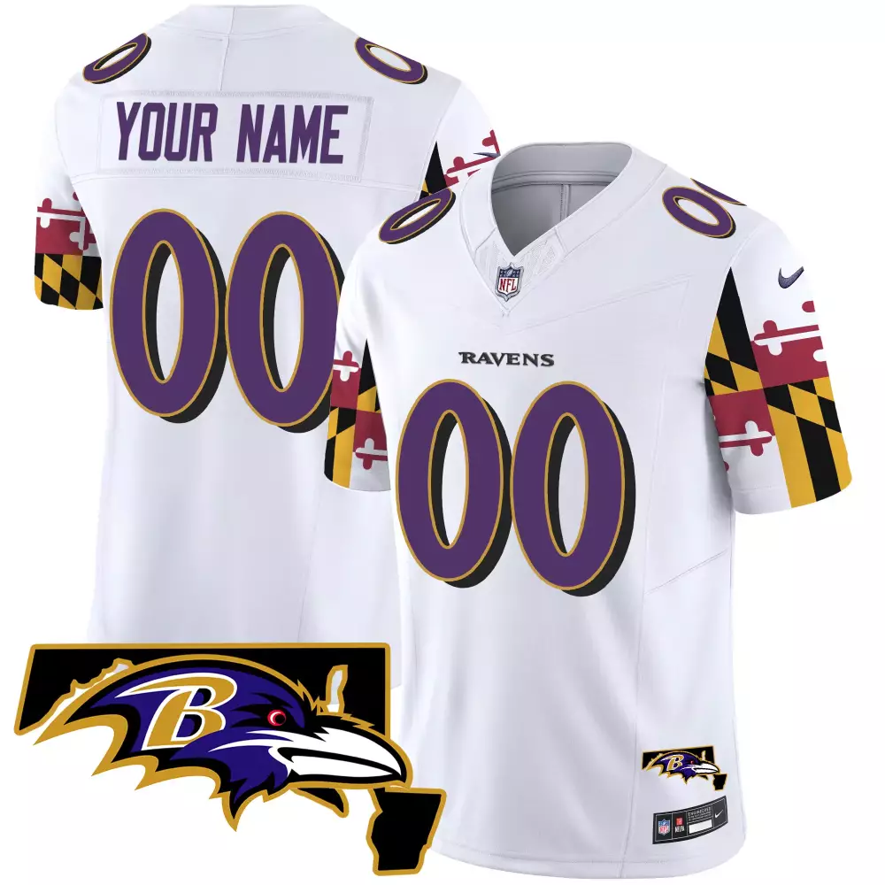 Baltimore Ravens 2023 Stitched Vapor Jersey | White Edition | Custom Fan Gear for Men, Women & Youth