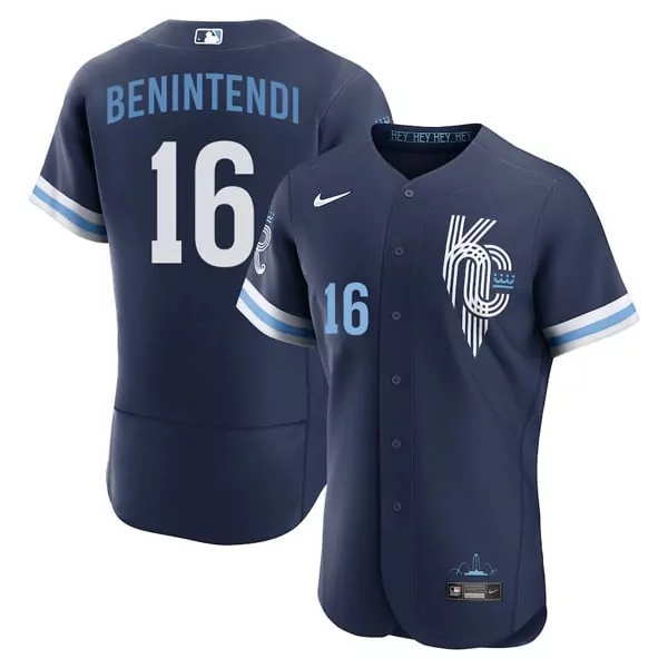 Benintendi 16 Kansas City Royals 2023 Stitched Vapor Jersey | Navy Blue | Men's Replica Fan Gear for Game Day