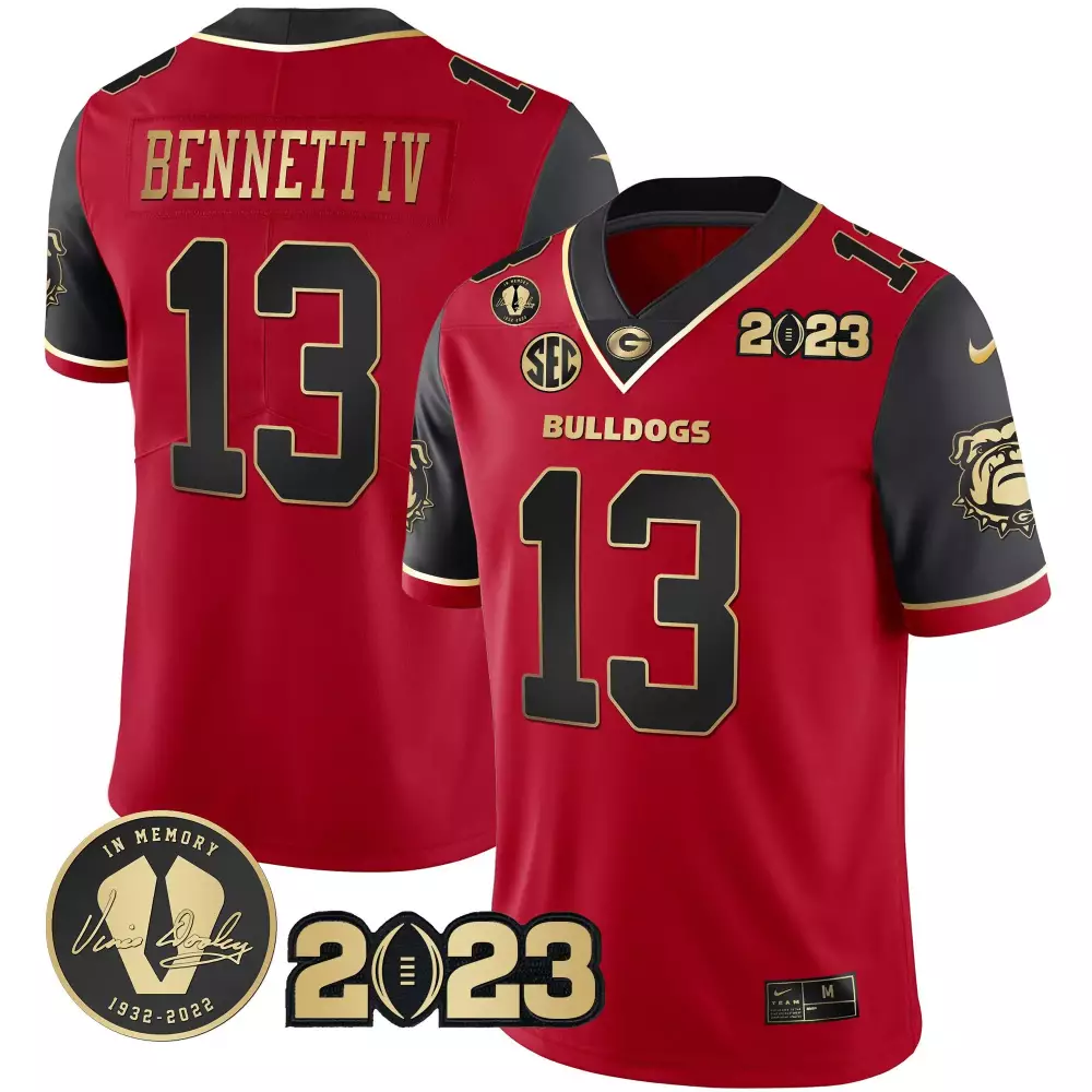 Bennett IV Georgia Bulldogs 2023 Stitched Vapor Jersey | Red In Memory Patch | Special Edition Fan Gear for Men, Women & Youth