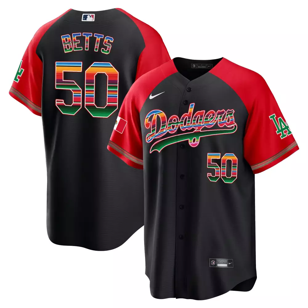 Betts 50 Los Angeles Dodgers 2023 Stitched Vapor Jersey | Black Red Design | Limited Edition Fan Gear | For Men, Women & Youth