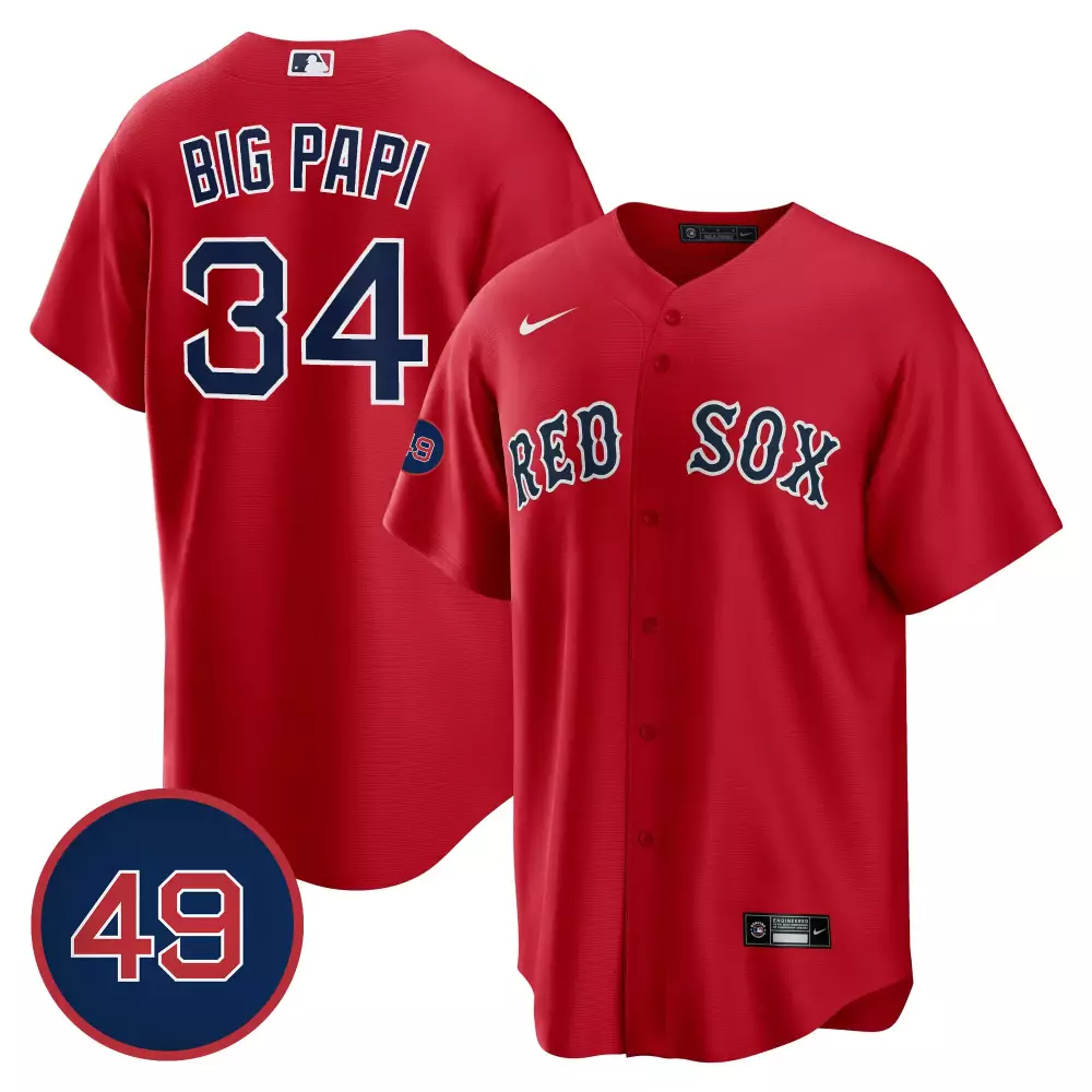 Big Papi 34 Boston Red Sox 2023 Men's All Stitched Vapor Jersey | Red 49 | For Men, Women & Youth