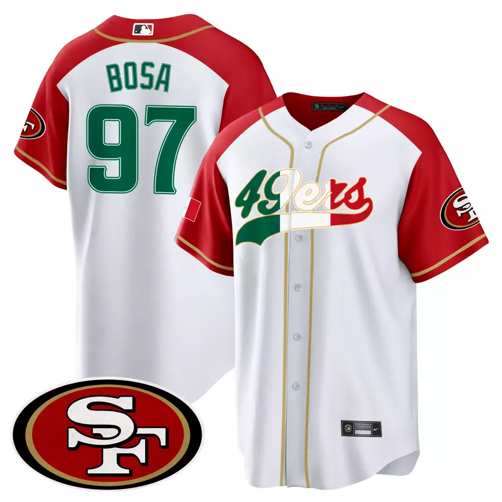 Bosa 97 San Francisco 49ers 2023 Red White Vapor Jersey | All Stitched Style | Replica Fan Gear | For Men, Women & Youth