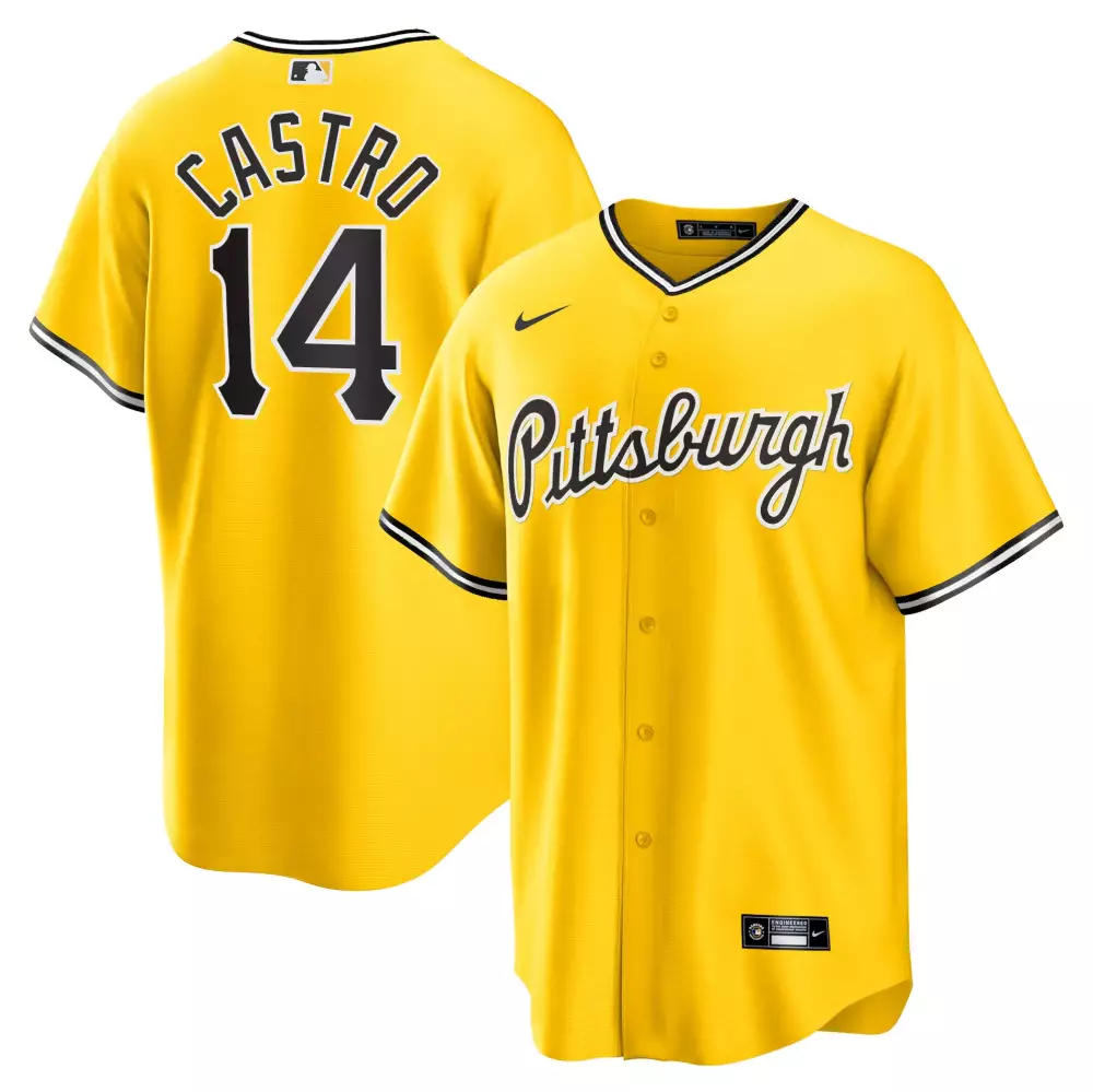 Castro 14 Pittsburgh Pirates 2023 Men's All Stitched Vapor Jersey | Yellow Fan Gear | For Men