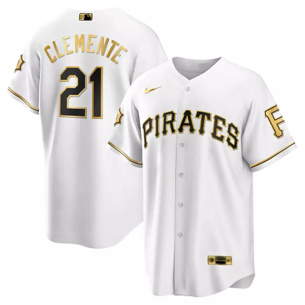 Clemente 21 Pittsburgh Pirates 2023 Stitched Vapor Jersey | Classic White Fan Gear | For Men, Women & Youth