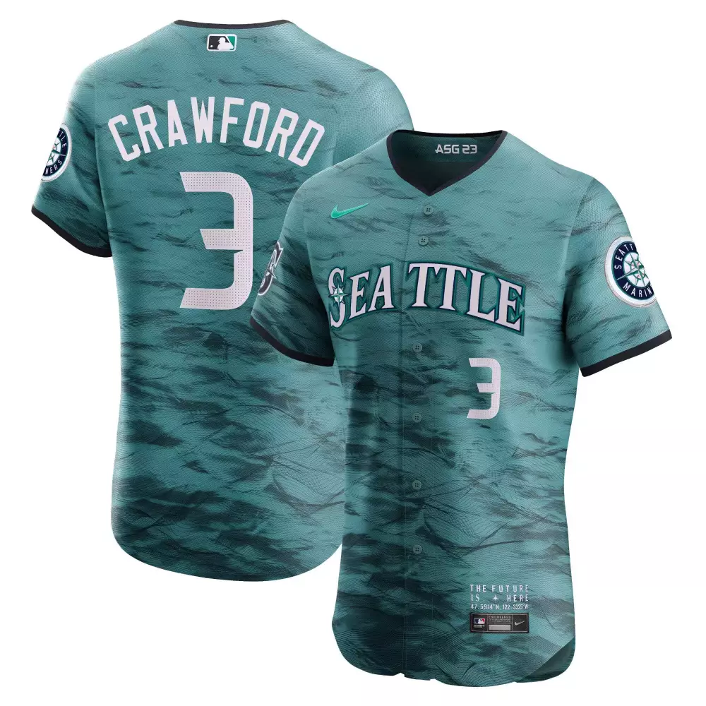Crawford Mariners 2023 Stitched Vapor Jersey | ASG 23 Teal Edition | Perfect Gift for Fans | For Men, Women & Youth