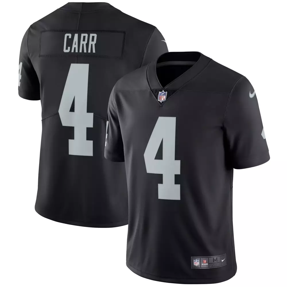 Derek Carr 4 Las Vegas Raiders 2023 Men's All Stitched Vapor Jersey | Black Edition | Fan Gear | For Men, Women & Youth
